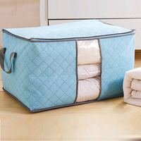 Waterproof Storage Bag Non-Woven Under Bed Closet  Box Quilt  Holder Clothes Organizer Cloth  Bedroom   finishing light