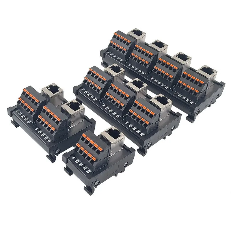 RJ45 Ethernet port to terminal block 8-pin wiring terminal crystal head to RS485 bus shunt hub H
