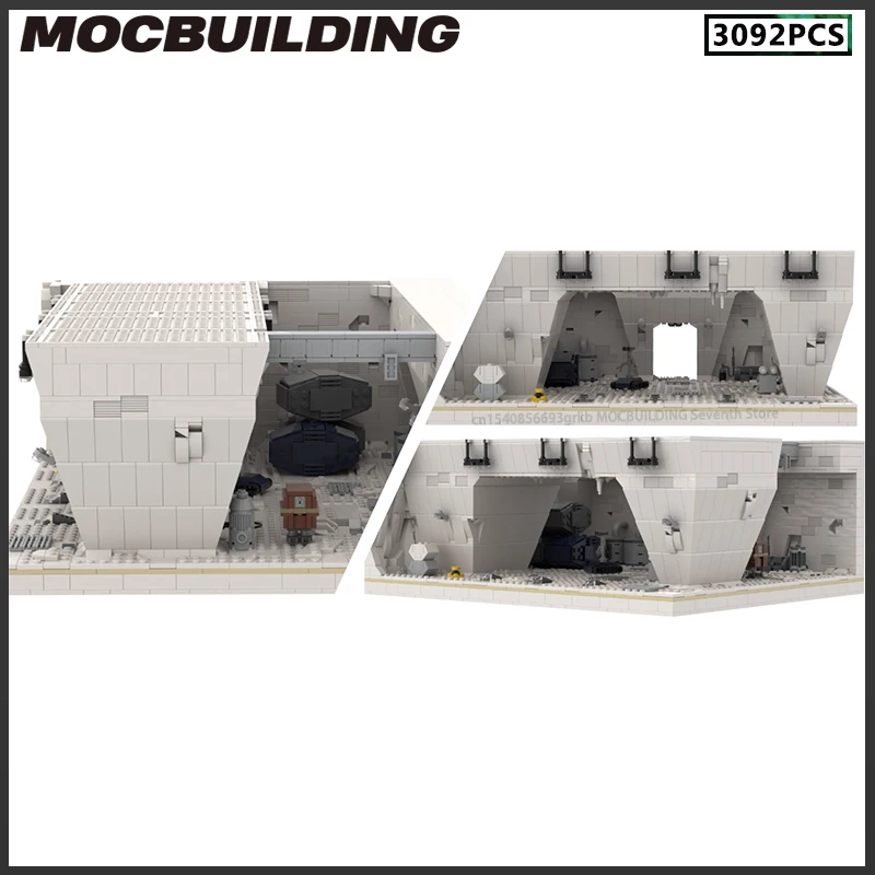 MOC Movie Scene Hoth Echo Base Hangar Bay Diorama Building Blocks DIY Assembly Technology Bricks Toys Collection Creative Gifts