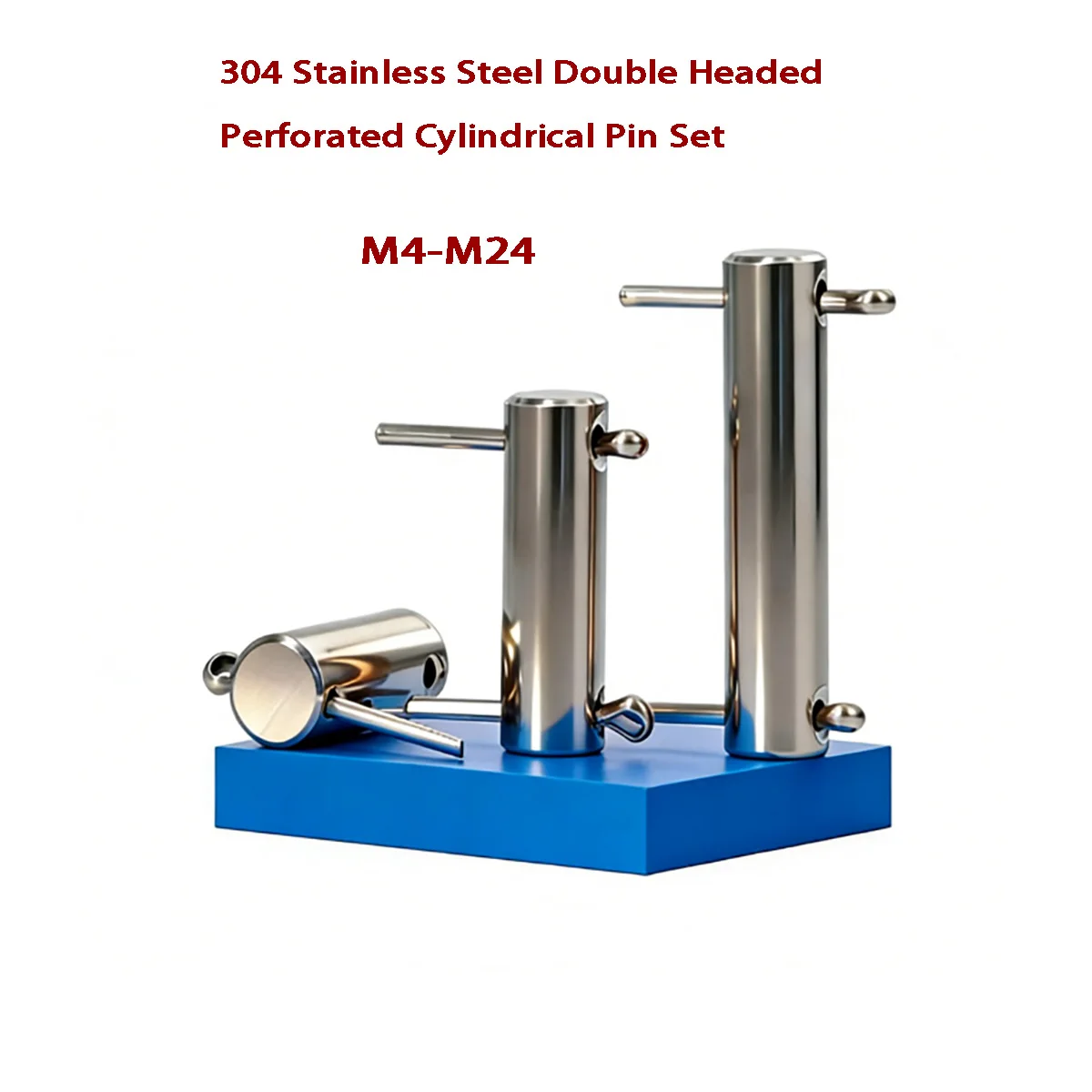 304 Stainless Steel Double Headed Perforated Cylindrical Pin Positioning Pin Plug Open Mouth Pin Set M4-M24