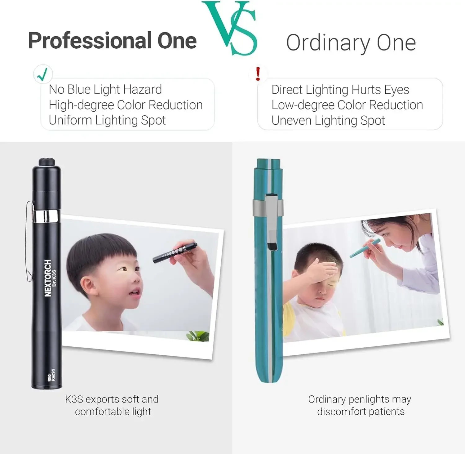 NEXTORCH Dr.K3S Pen Light, Yellow Light Source Pocket Flashlight Nurse