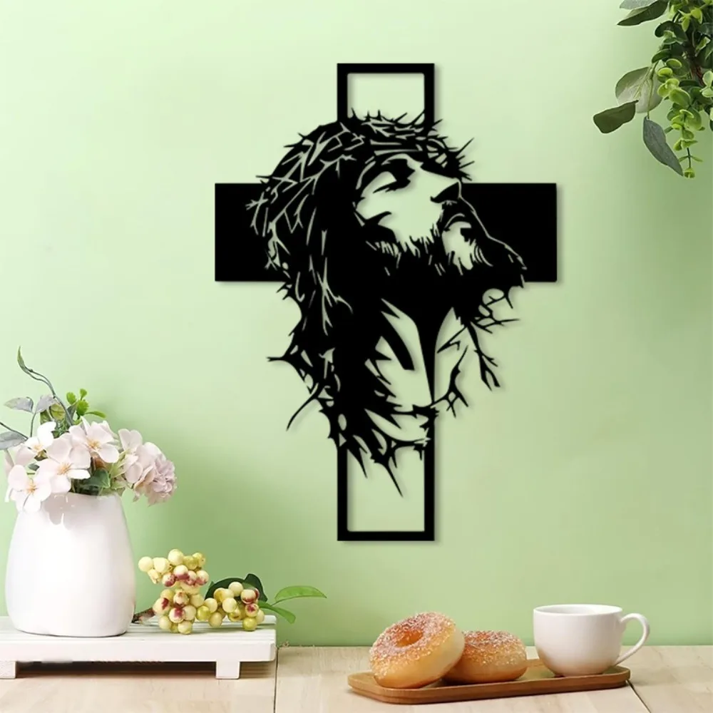 Brand Jesus Cross Metal Wall Art Christian Symbol Decor for Church Prayer Room Durable Statue Mural