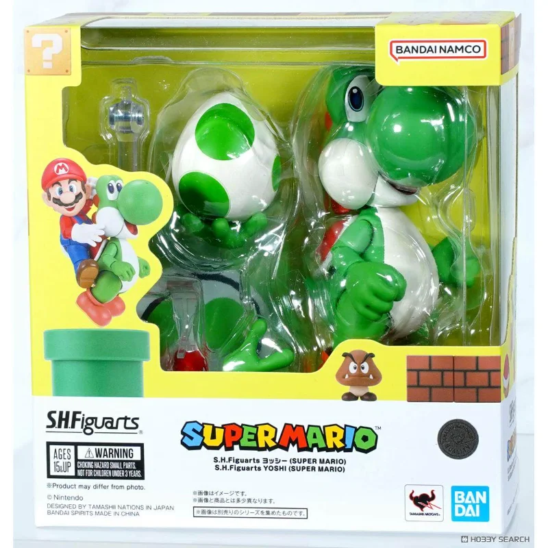 

In Stock Bandai Super Mario SHF Yoshi Small Dinosaur Posable Figure Collectible