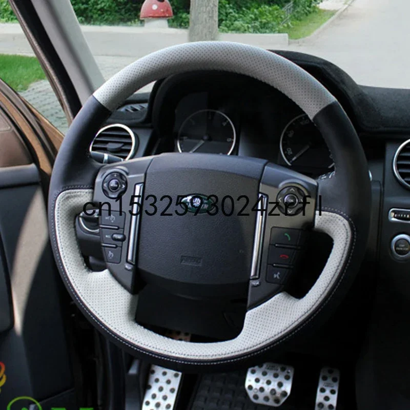 For Land Rover Range Rover Evoque Freelander 2  Discovery 4 3 DIY Sew Customized Steering Wheel Cover