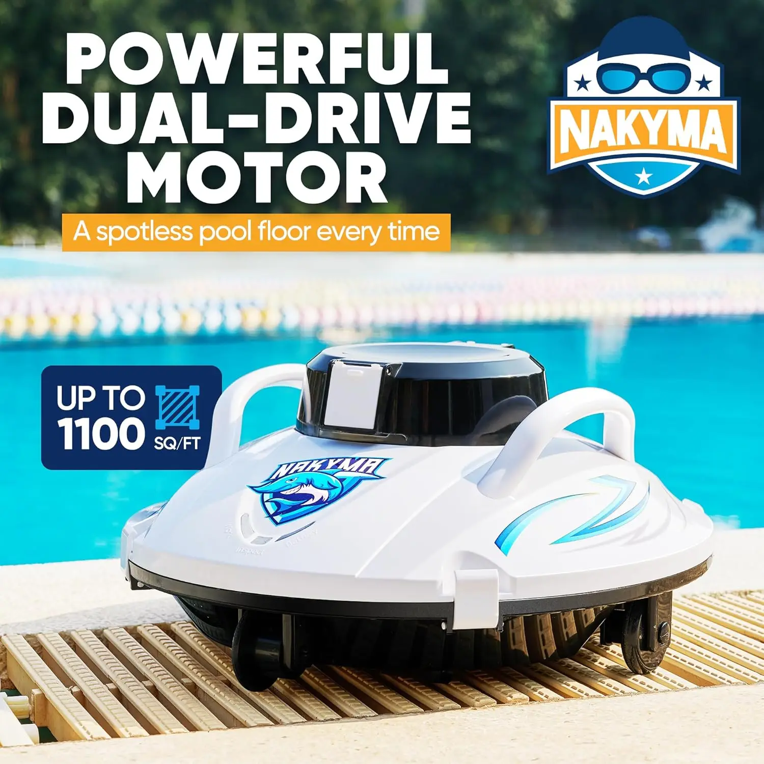 Robotic Cleaner, Vacuum for Above Ground Lasts 150-180 Mins, Robotic Pool Vacuum Cleaner Intelligent Path Plannin