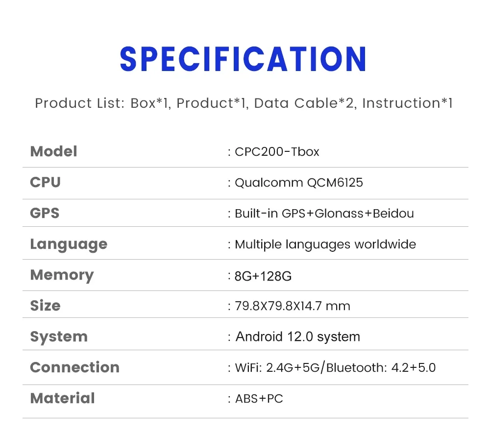 Fácil Android 13 Ai Box 8G Ram 128G Rom Adaptador CarPlay inalámbrico Android Auto Soporte Netflix Youtube Red 4G