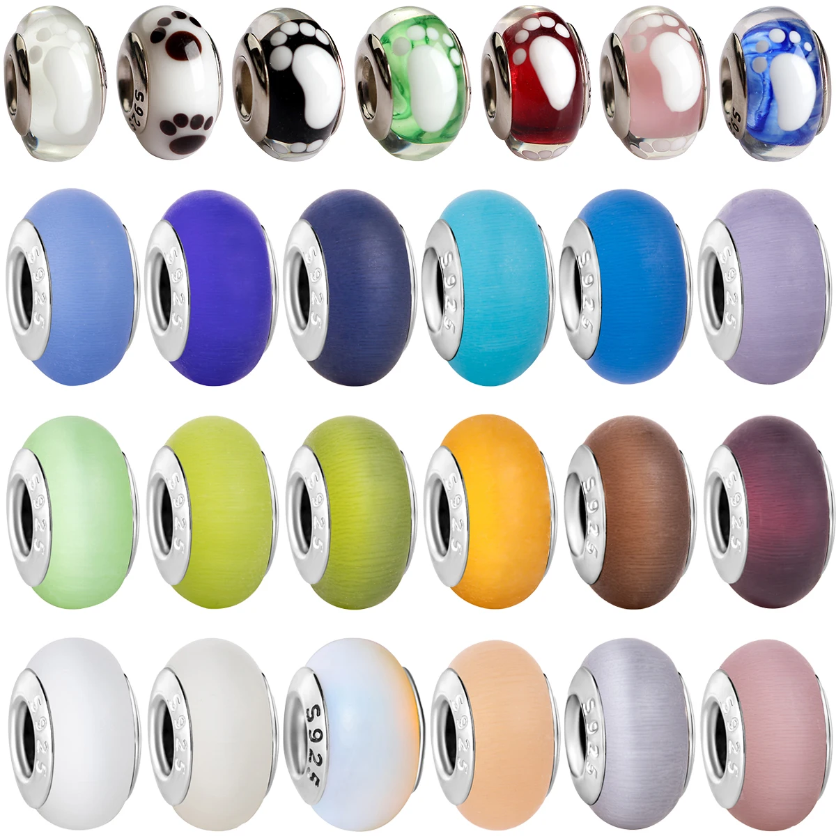 

Красочные стерлингового серебра 925 пробы, кошачьи глаза, матовые муранские подвески, подходят для оригинальных браслетов, подвесные бусины из муранского стекла, сделай сам, женские ювелирные изделия, подарок