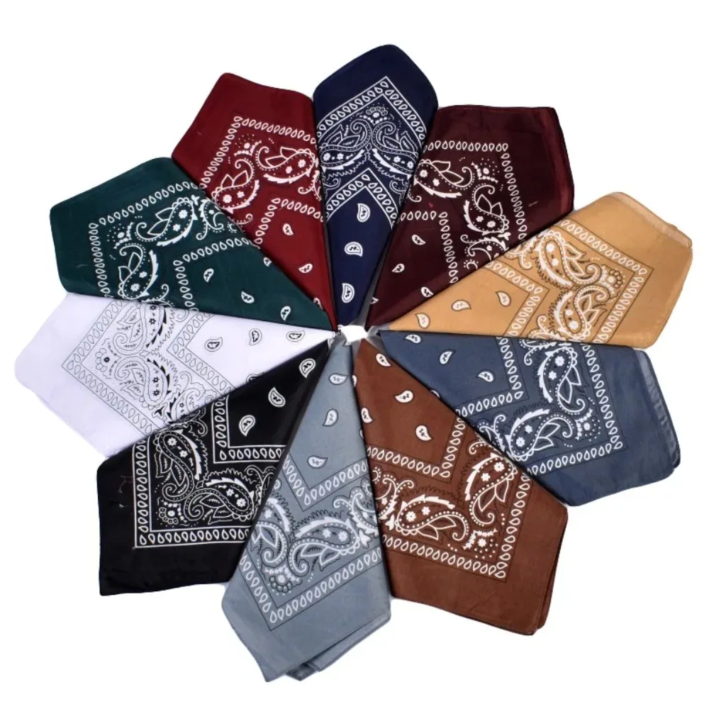 Hip Hop Cowboy Paisley Scarf Large bandana head Square scarf Men Women 53x53cm Black Red White Wrap Hair Scarves Shaw