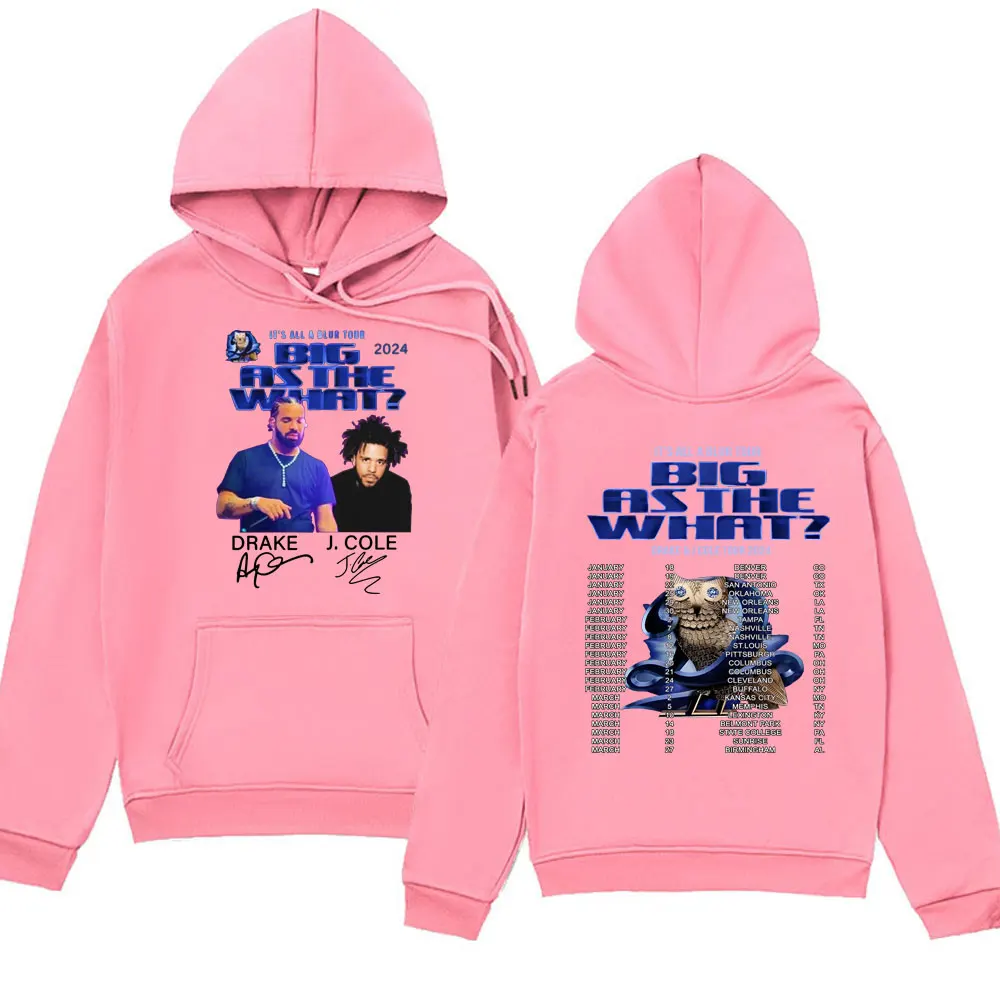 Sudadera con capucha de rapero Drake J Cole Big As The What Tour para hombres y mujeres, sudaderas con capucha de Hip Hop Drake J Cole, Tops Harajuku Vintage, 2024