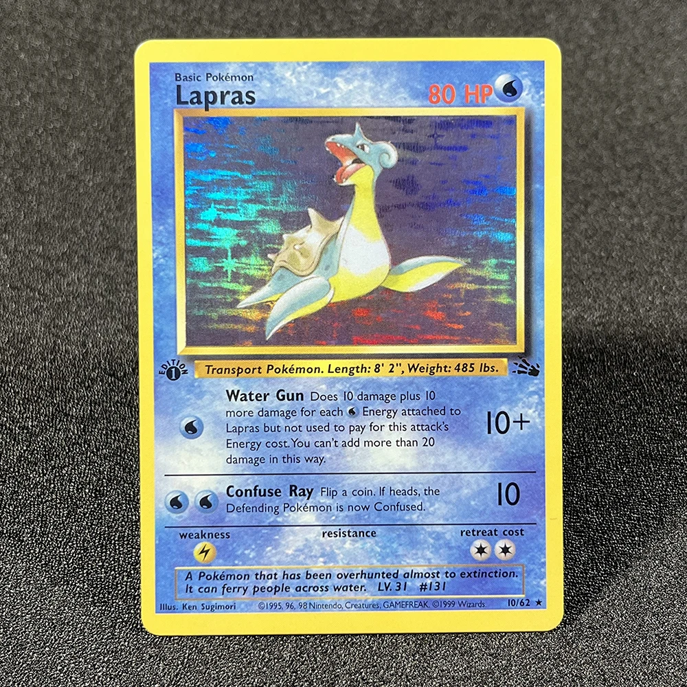 Cartas individuales Pokémon Classic Articuno Fossil Dragonite Gengar Zapdos Ditto Lapras Kabutops, juego de colección de tarjetas de aluminio, PTCG