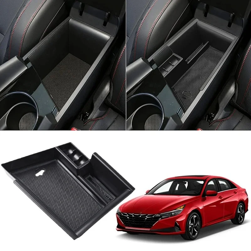 For Center Console Organizer Hyundai Elantra 2021 2022 2023 Armrest Storage Box Insert Tray (NOT Fit Manual Hand Break Models)