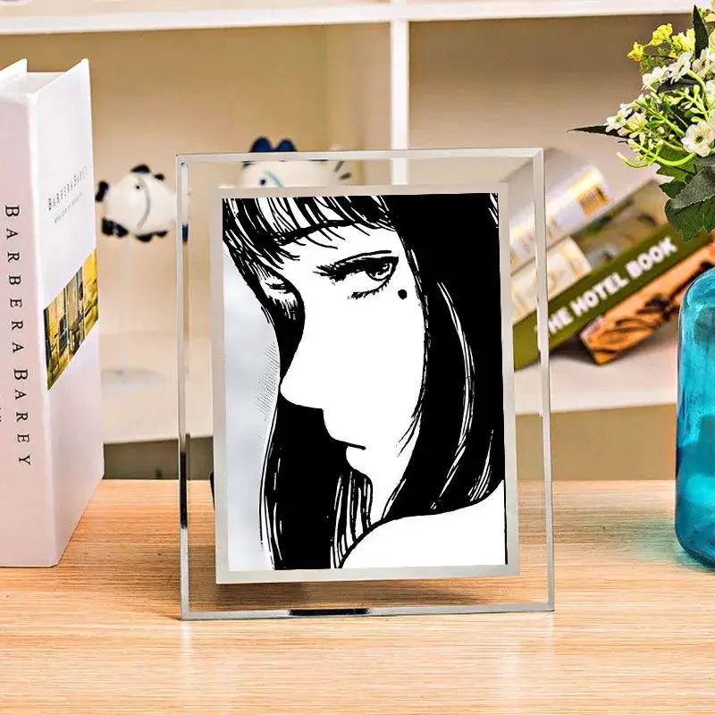 Tomie Kawakami Glass Photo Frame Junji Ito Anime Peripherals Living Room Dormitory Desktop Personality Decorations Diy Photo