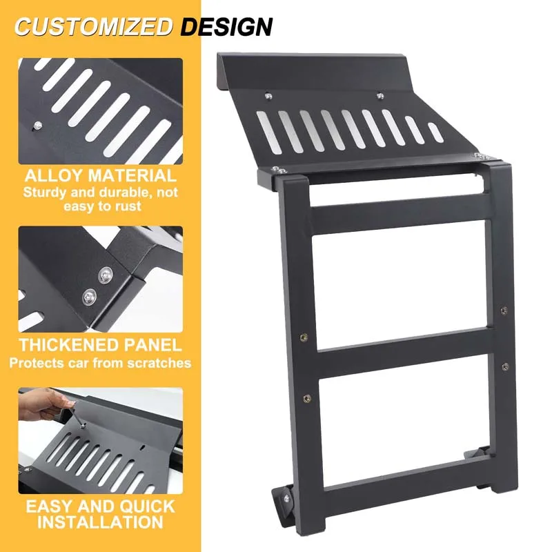 2024-2026 Aluminum Alloy Black Car Side Ladder Exterior Modification Auto Exterior For Toyota Land Cruiser Prado Accessories