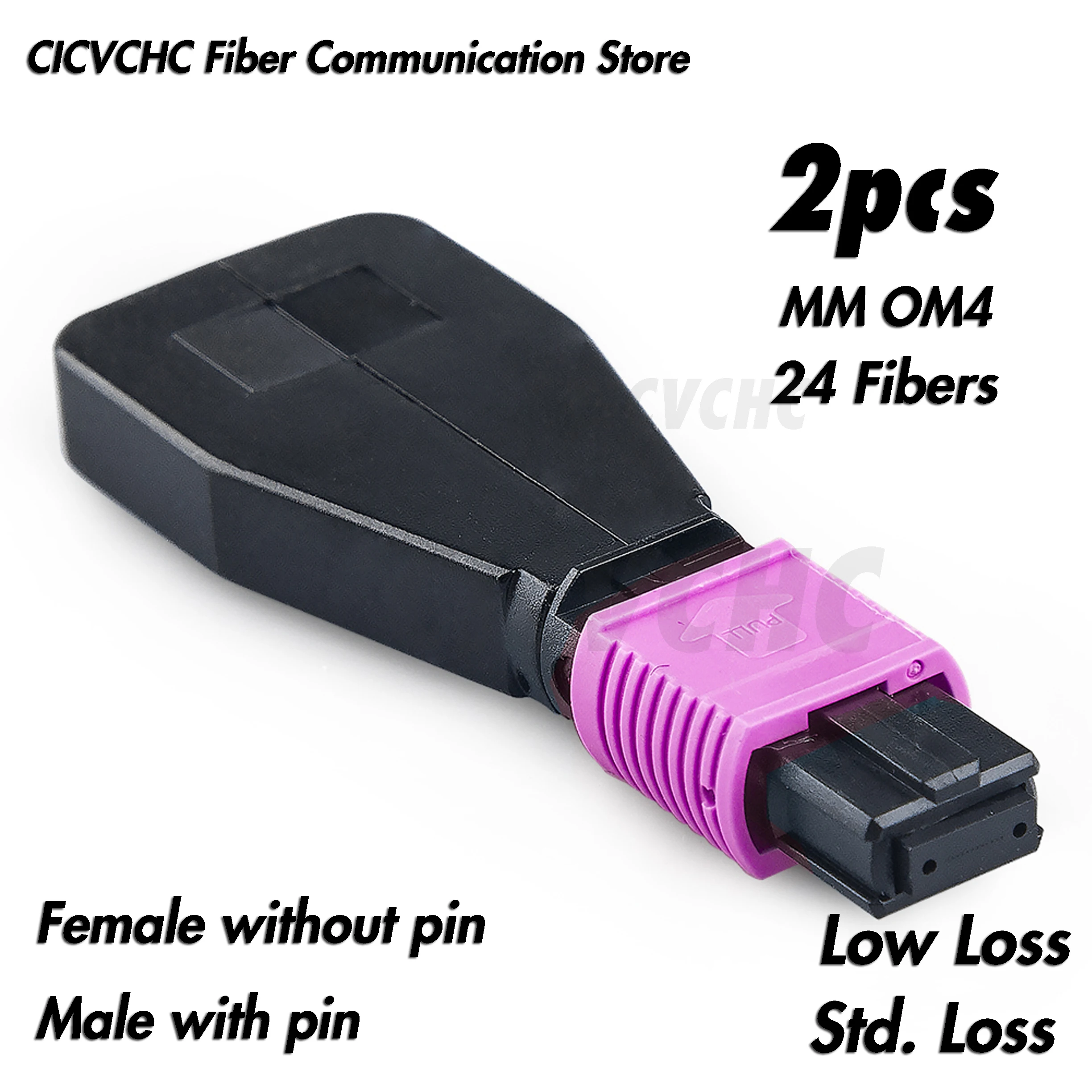 

2pcs 24 Fibers MPO/UPC Loopback Module OM4 with Elite or Standard Loss