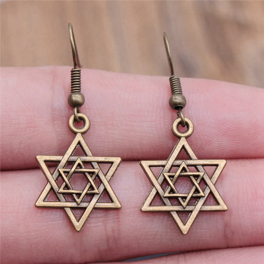 New Fashion Simple Judaism Menorah Star Of David Charming Drop Dangle For Handmade Craft Bracelet