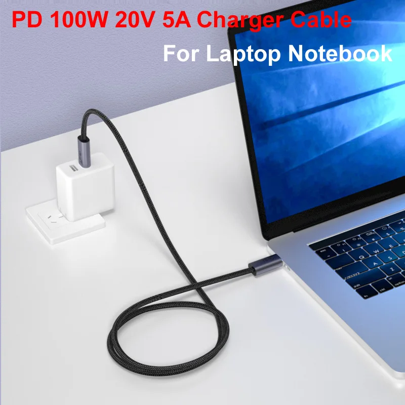 Cabo Vídeo de Carregamento Rápido de Dados para Laptop, 0.5m, 1m, 1.5m, 2m, 3m, USB Tipo C 3.2, 8K @ 60Hz, Gen2, 20Gbs, chip E-Marker, PD100W, 5A, não incluído