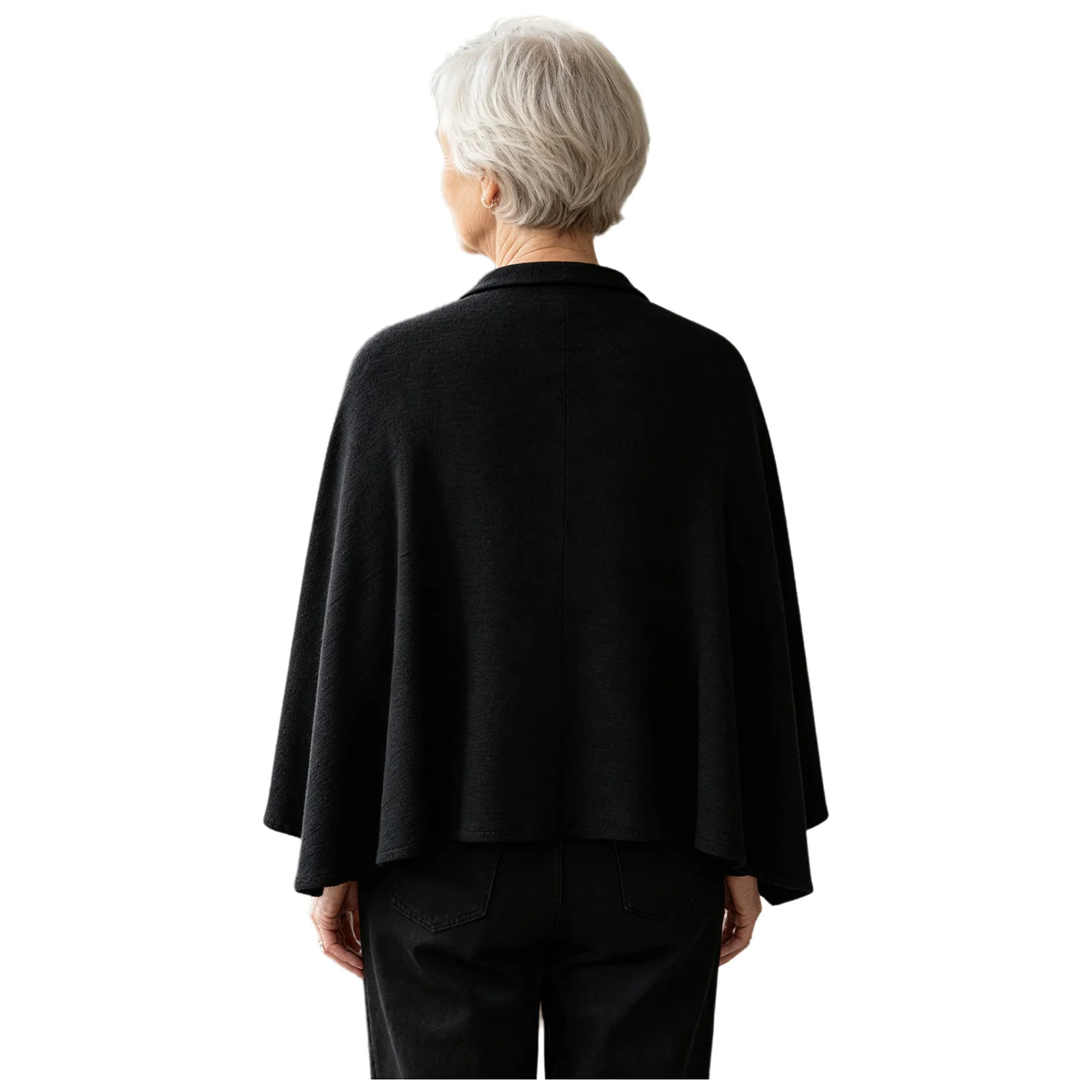 Women Elderly Adaptive Warm Cape Shawls Shirt Special Need Clothes for Nursing Home V Neck Button-down Cardigan Top with Pockets