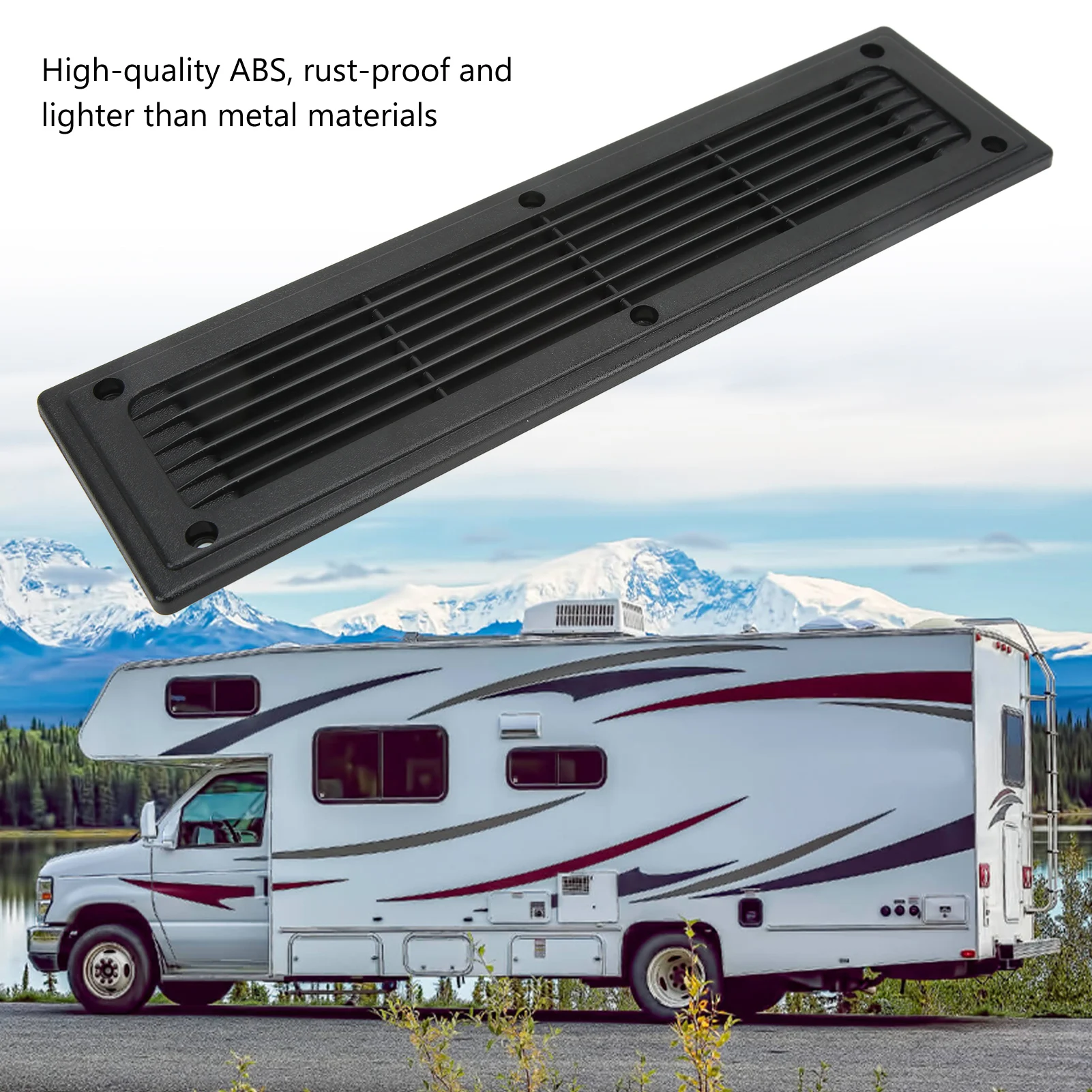 300x80mm Air Vents Louver Rectangle Air Outlet Grill Cover Ventilation Panel for RV Bus Trailer Kitchen Cabinet Return Air Grill