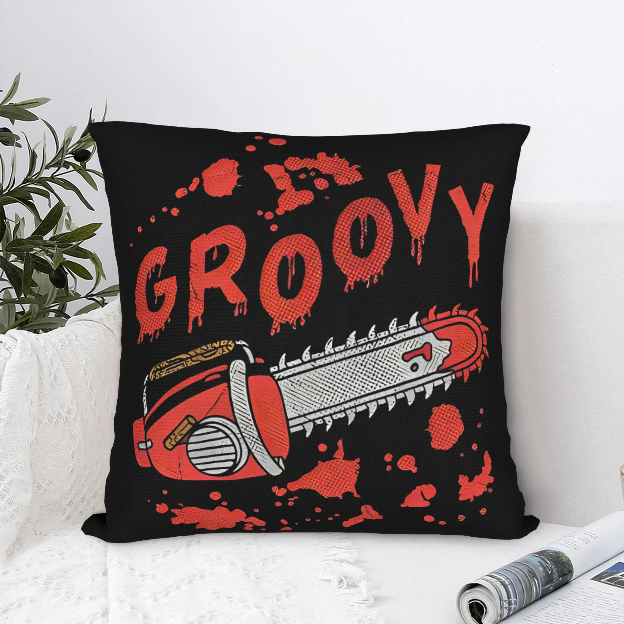 Ashes Groovy Chainsaw Williams Pillowcase Soft Polyester Cushion Cover Decoration Horror Throw Pillow Case Cover Chair Square
