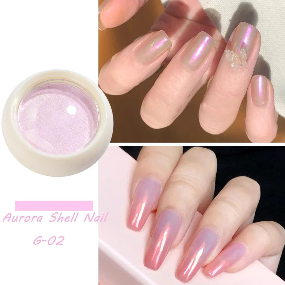 Sparkling Nail Glitter Powder Aurora Blue Pink Purple Chrome Mirror Nail Pigment Shiny Summer Decoration Solid Dust GLG01-06-1