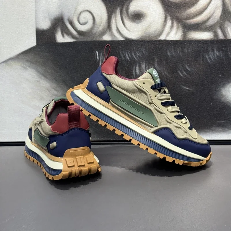 

Высококачественные мужские кроссовки на платформе, повседневные спортивные туфли, нескользящие, модные, износостойкие лоферы (тенниски)