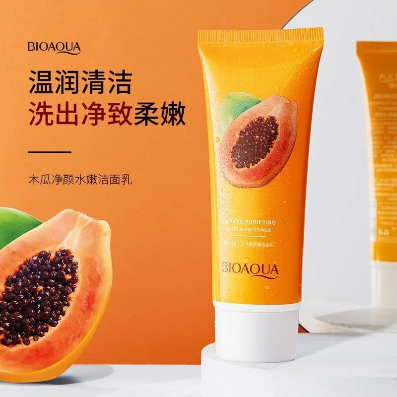 Boquanya Papaya Facial Cleanser for Teenagers, Anti-Acne & Oil Control, Gentle Face Wash