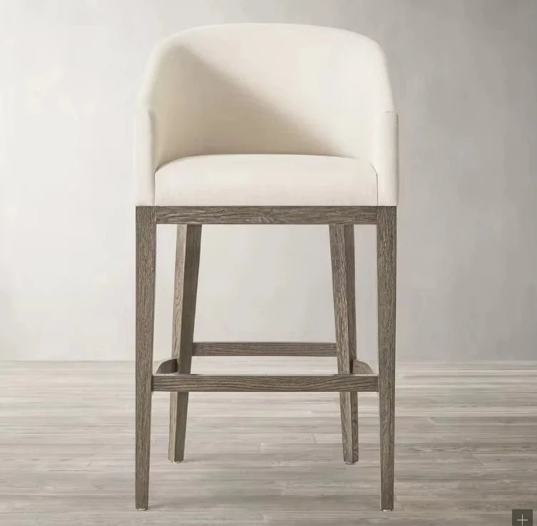 *Modern American Style Dining Room Furniture Solid Wood Barrelback Slope Arm Fabric Bar& Counter Stool
