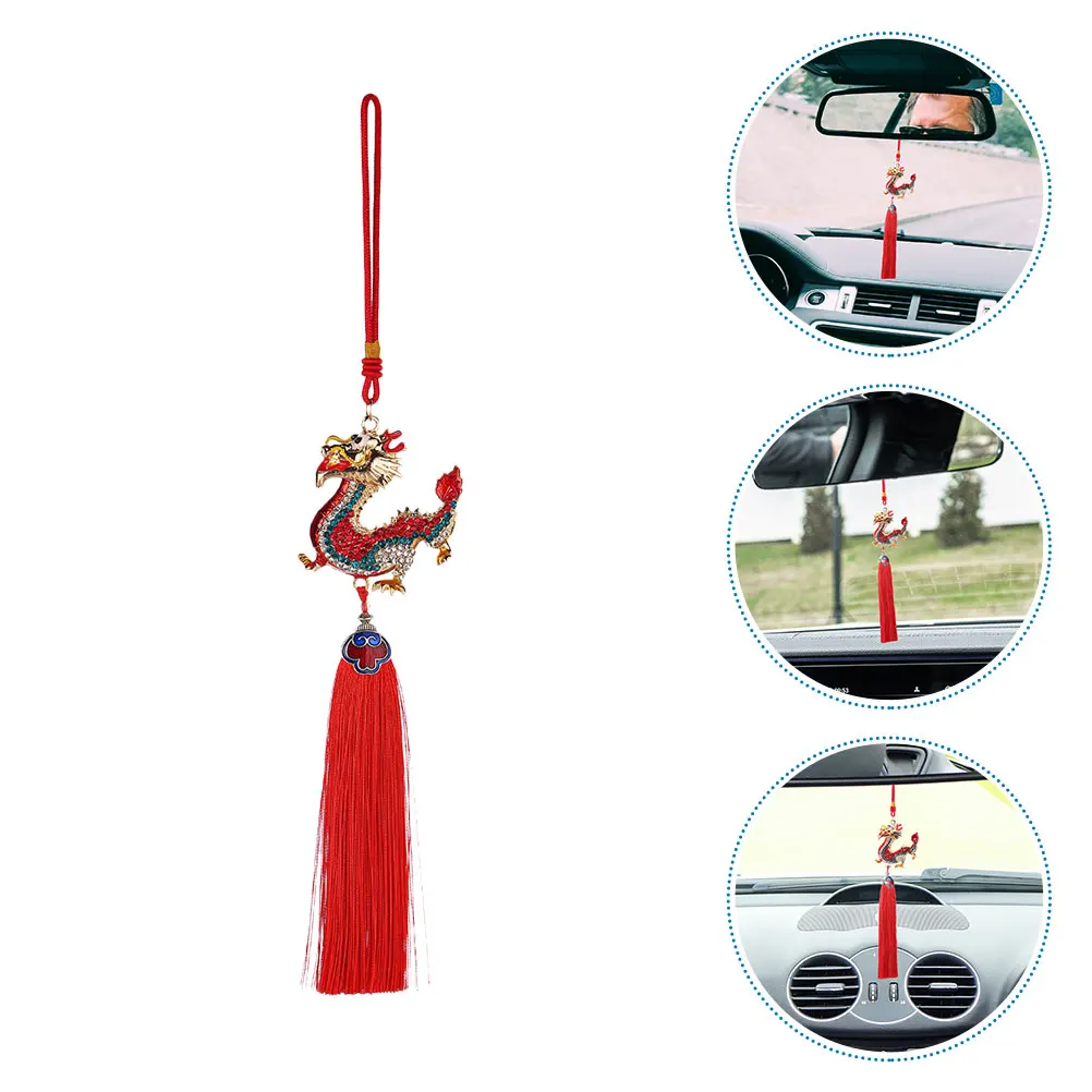 

Zodiac Dragon Tassel Pendant Car Mirror Accessories Hanging Shade Decoration Baby