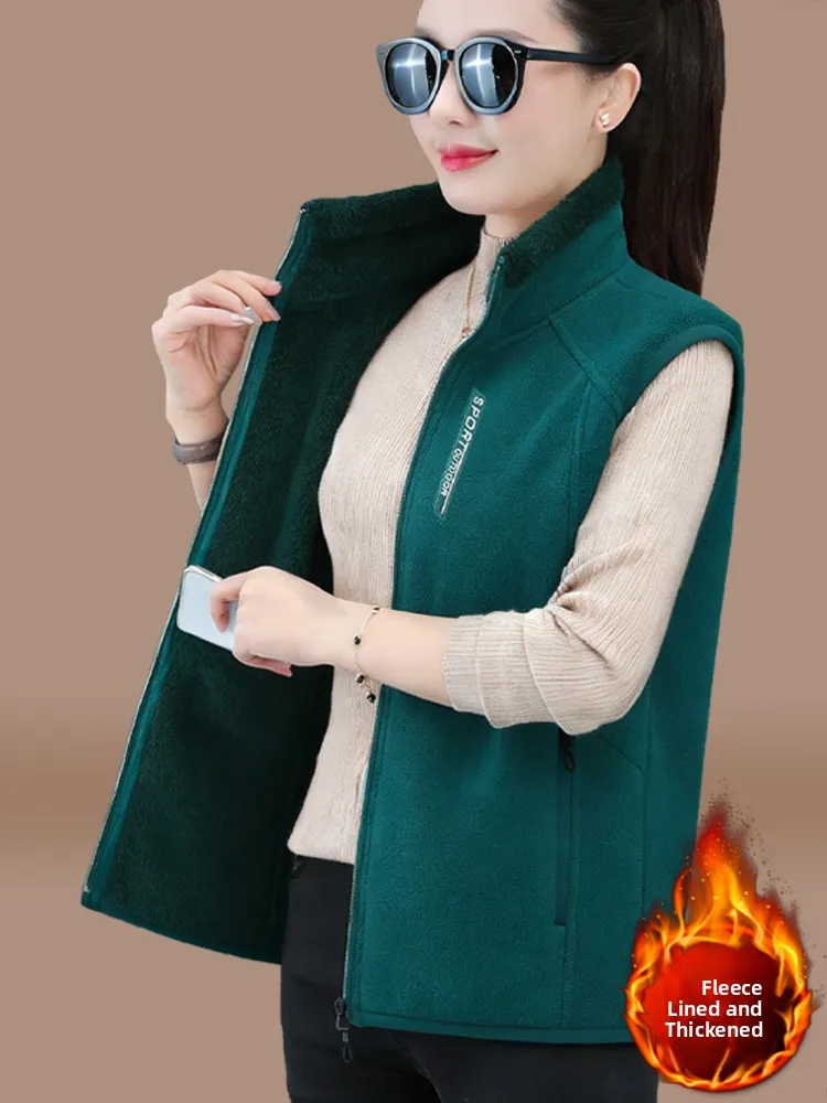 

Women's Fce Lined Thiened ort Vest Autumn Winter New Sle Outerwear Faionable Knitted Pullover Warm Casual Top