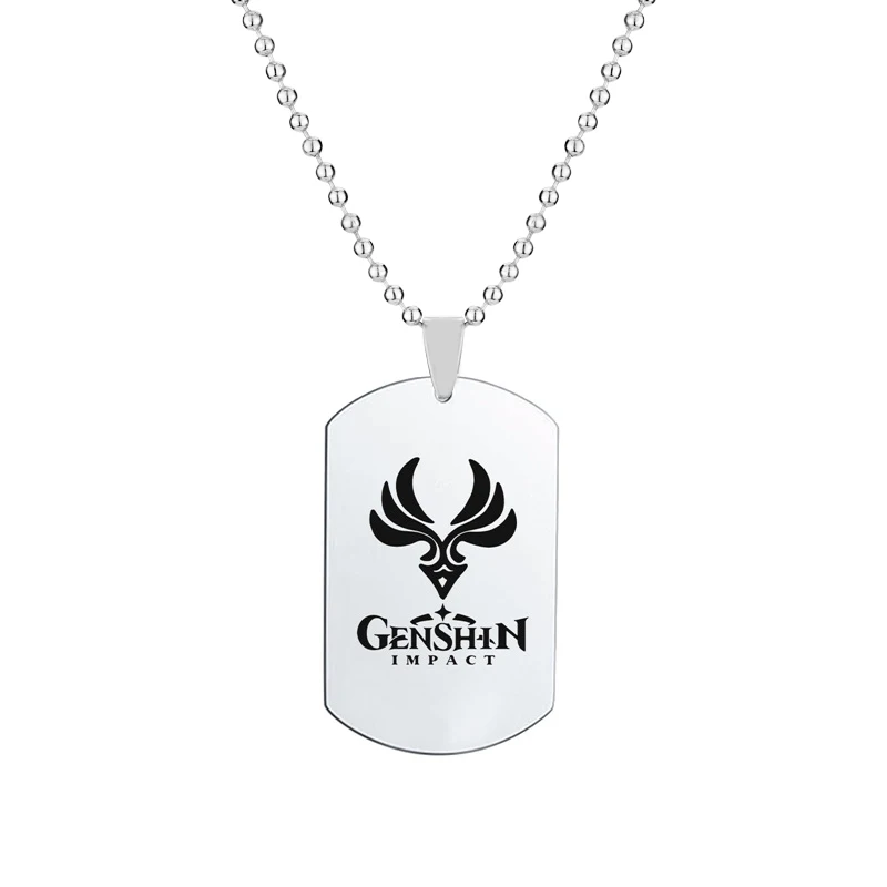 Anime Genshin lmpact Necklace Fashion Stainless Steel Pendant Necklaces For Men Women Cosplay Fan Collection Jewelry Gift