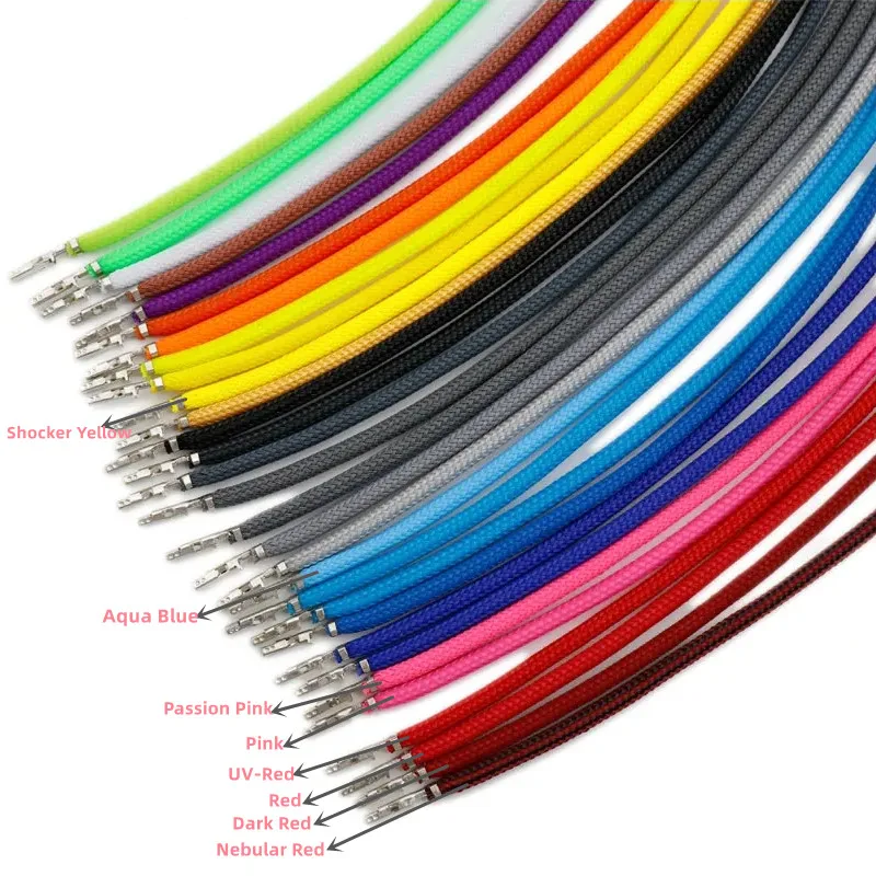 57colors 30CM DIY 4mm PC PSU Power Supply Extention Cable For ATX EPS CPU GPU PCIE Cables Sleeved 1007 18AWG 4.2mm Crimped