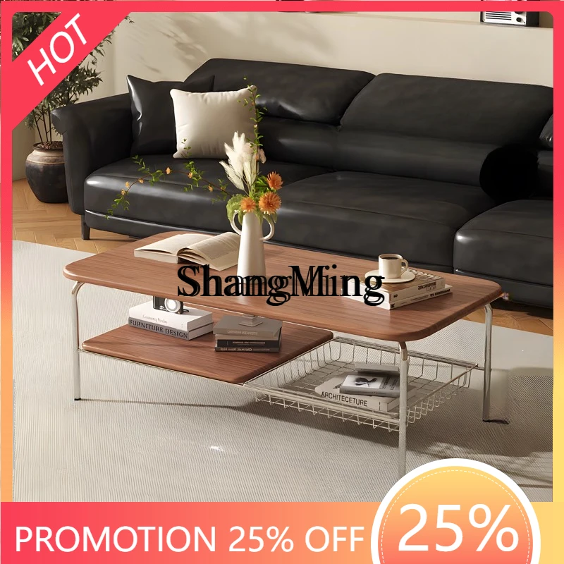

SM new simple living room household storage coffee table small apartment medium and ancient style tea table