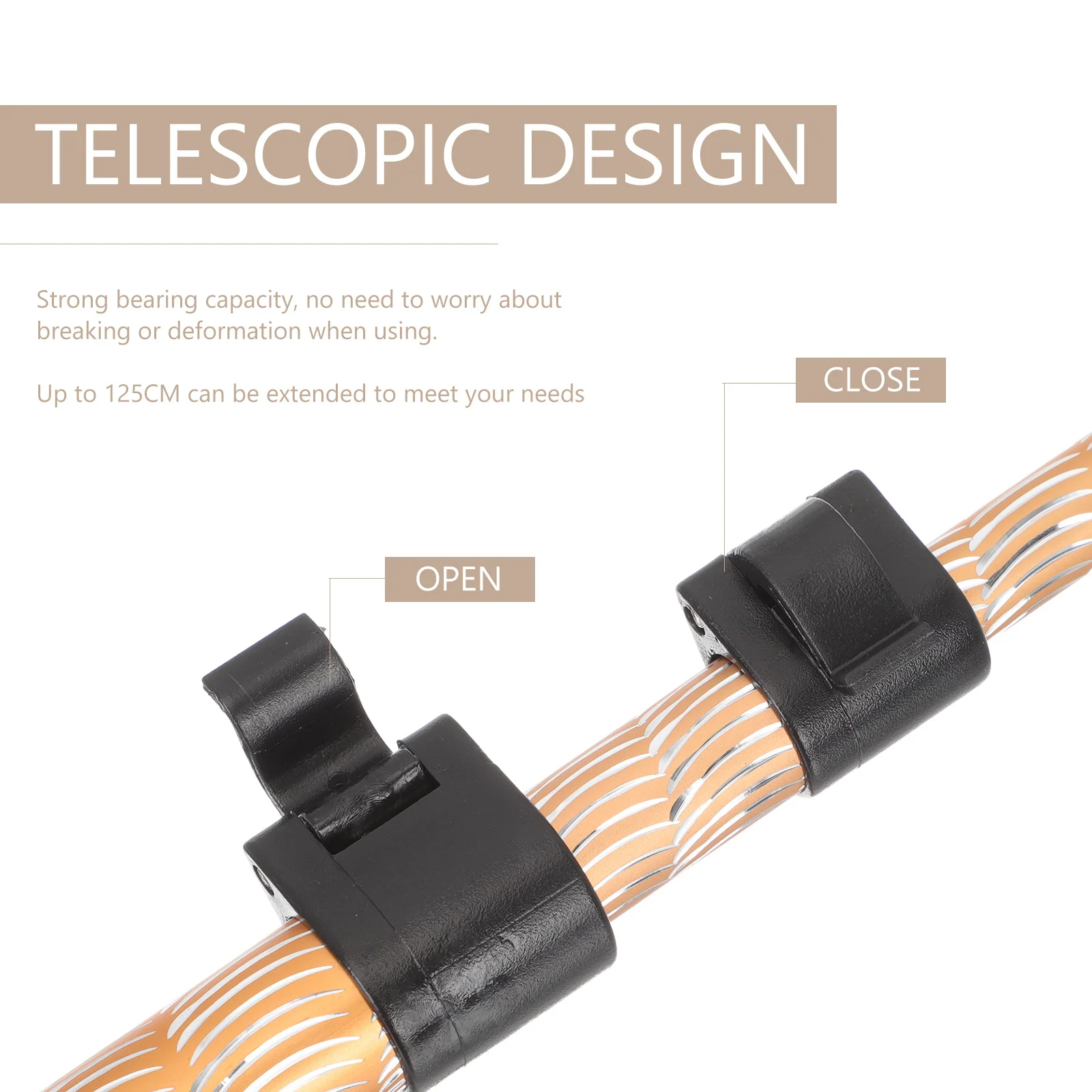 

2pcs Aluminum Alloy Retractable Clothes Pole Strong Bearing Capacity Laundry Tool For Wardrobe Ceiling Drying Hanging Telescopic