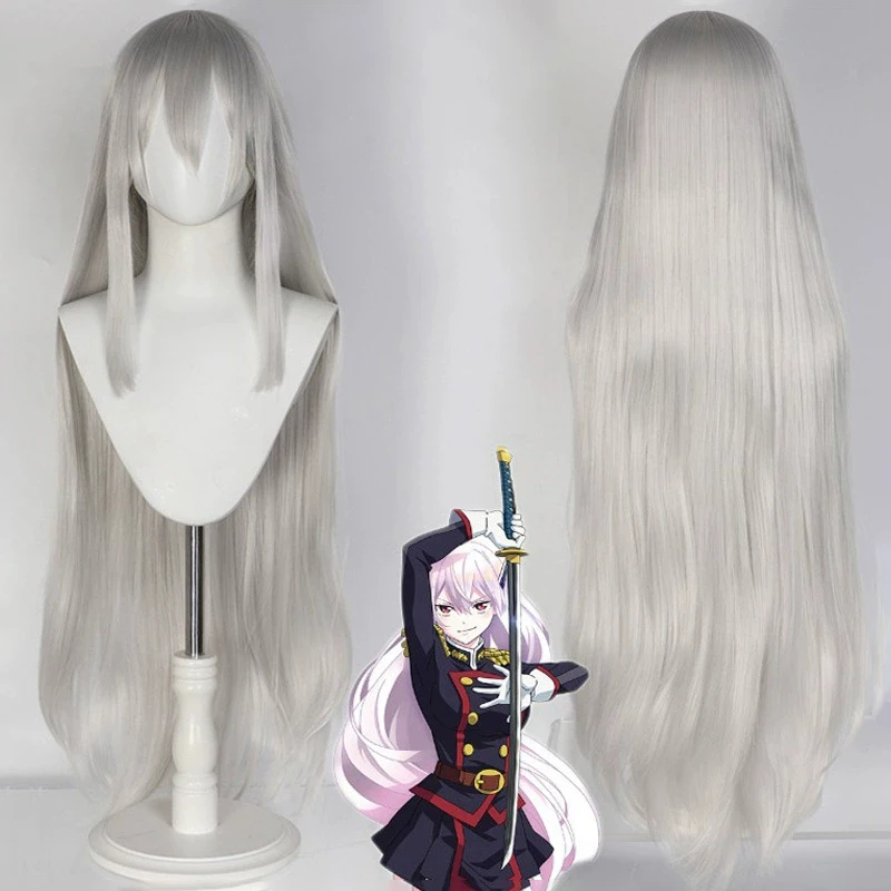 

Парик для косплея «Солдат с цепями» (аниме), парик Киоки Узен, серебристо-белый, для ролевых игр, длинный синтетический парик для аниме-вечеринок и маскарадов