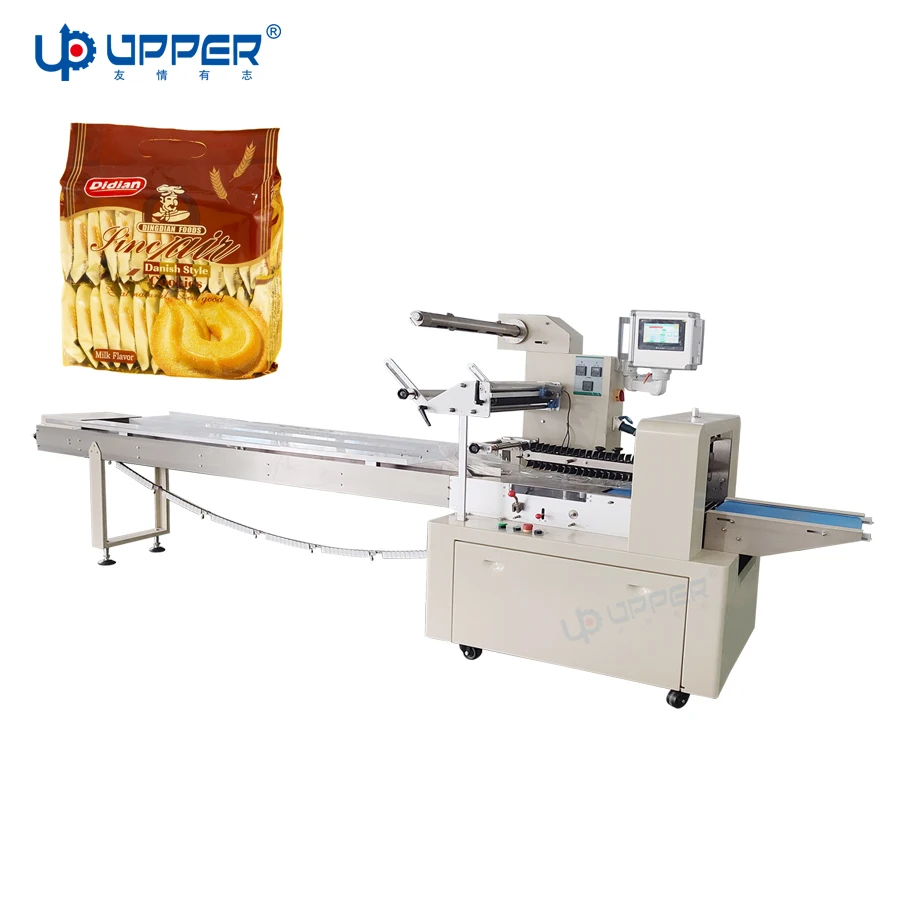 Large Pillow Bag Packaging Horizontal Automatic Frozen Bun Bread Meat Vegetable Popsicle Tortilla Flowpack Packing Machine