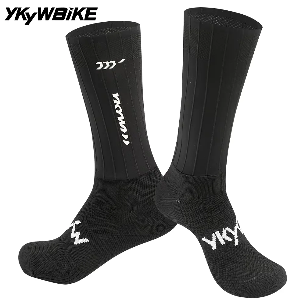 YKYWBIKE 2026 Unisex Cycling Aero Socks 3D Aerodynamic Bicycle Socks Anti‑Slip Road Bike Socks Race Elite Sport Outdoors Socks
