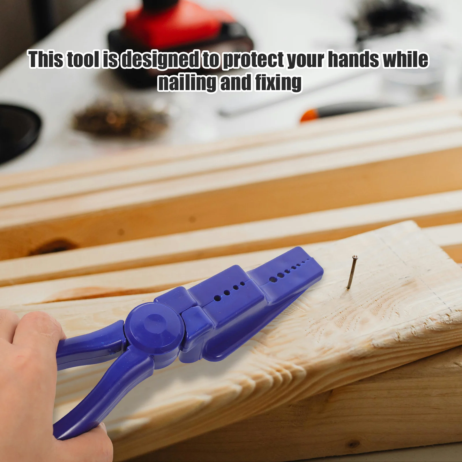 

Finger Protective Guide Compact Lightweight Ergonomic Handle Nail Hammering Aid Portable Hand Tool For Diy Nailing Fixing Plier