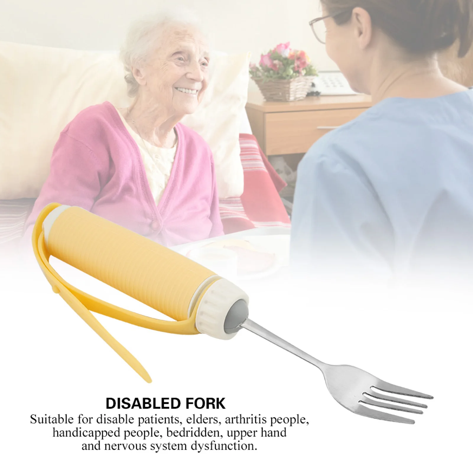 Household Durable Stroke Elderly Auxiliary Tableware Disabled Hand Anti-Shake Eating Aid Accessory Anti-Slip Eating Spoon Tools