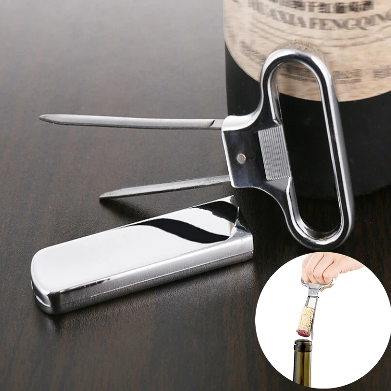 1/2pcs Portable Wine Bottle Opener Stainless Steel Pumps Cork Corkscrew Out Tool Handheld Type Bottle Cork Pulle Bar Accessories