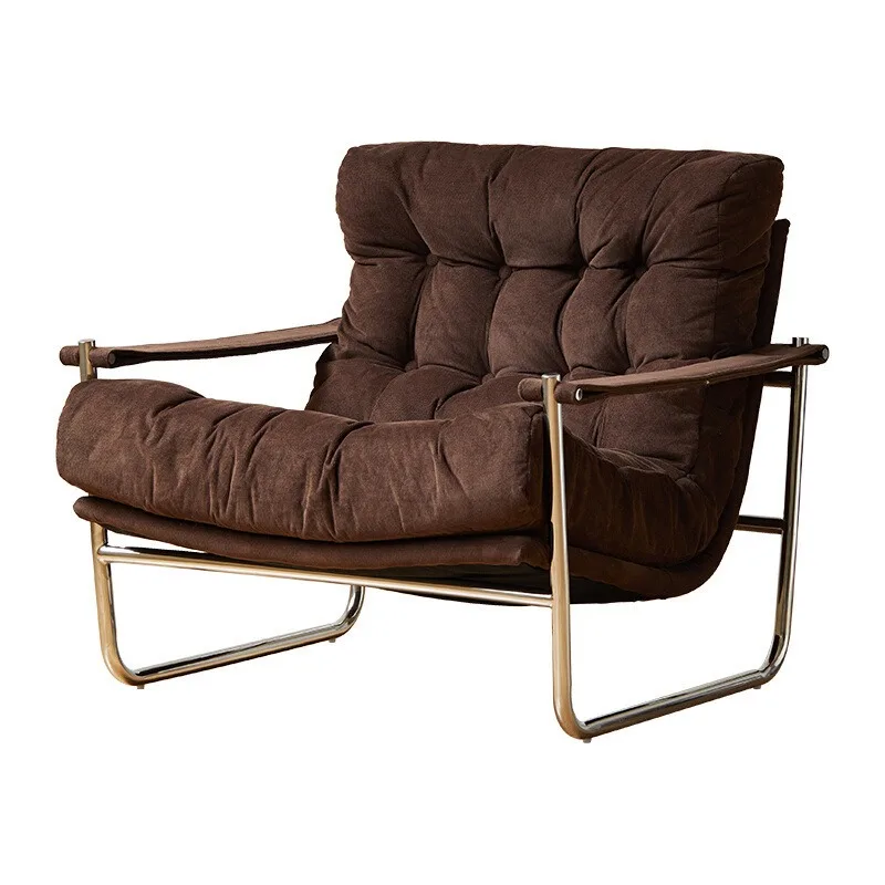 

Retro style single sofa chair simple small apartment household living room lazy sofa recliner