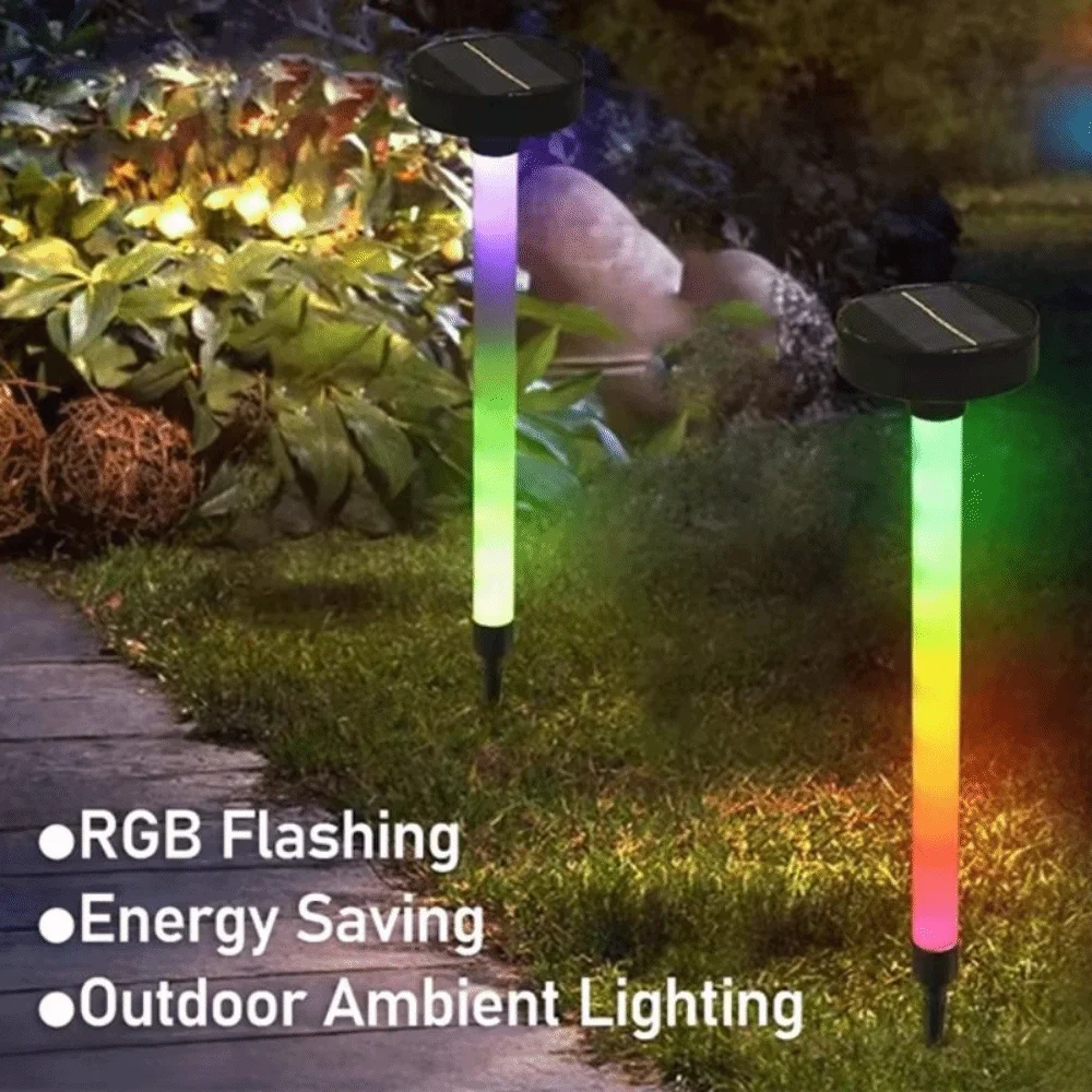 Waterproof Design Solar Pathway Lights 1200mAh Battery RGB LED Outdoor Garden Lamp Solar Powered 10LED Lighting Path Lights