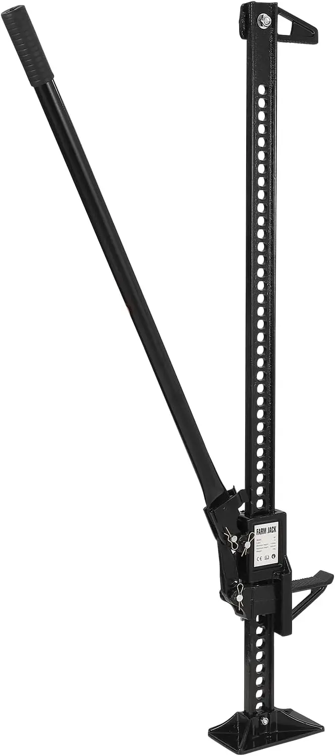 

High Lift Farm Jack - 48" Ratcheting Utility Jack with 3 Ton (6,600 Lb) Capacity, Car Jack Adjustable Range 6" to 42" for Cars,