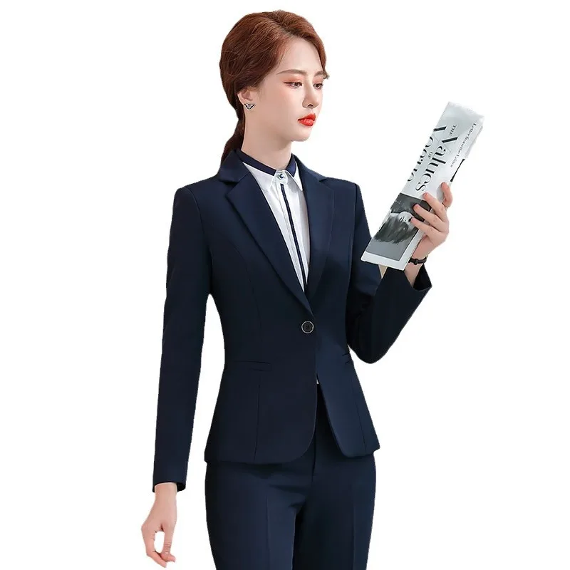 1701Business Suit Women's Autumn and Winter New Temperament White-Collar Worker Workplace Business Formal Wear Suit Commuting Wo