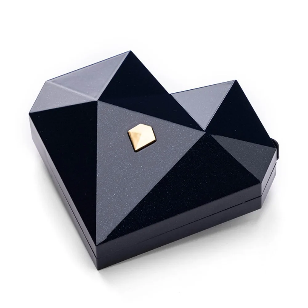 Dustproof Proposal Ring Box Waterproof Elegant Heart Diamond Ring Box White Red Auto Pop Up Jewelry Box Gift