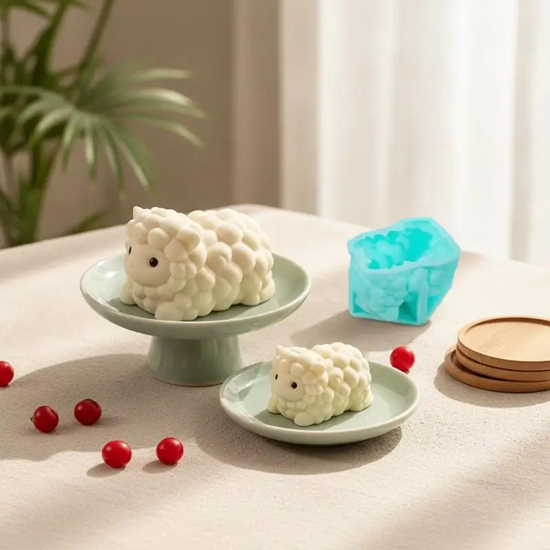 Sheep Shaped Food Grade Silicone Mold Non-Stick Easy Demould for Mousse Cake Chocolate DIY Home Baking Pastry Tools