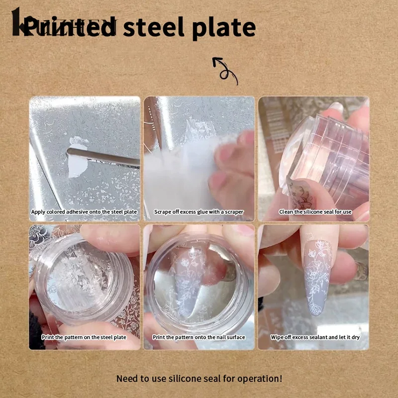 مسمار ختم عيد الميلاد نمط تصميم مطبوعة لوح فولاذي الكرتون القوس ميلو الغزلان نمط الأظافر الإستنسل DIY أدوات مانيكير