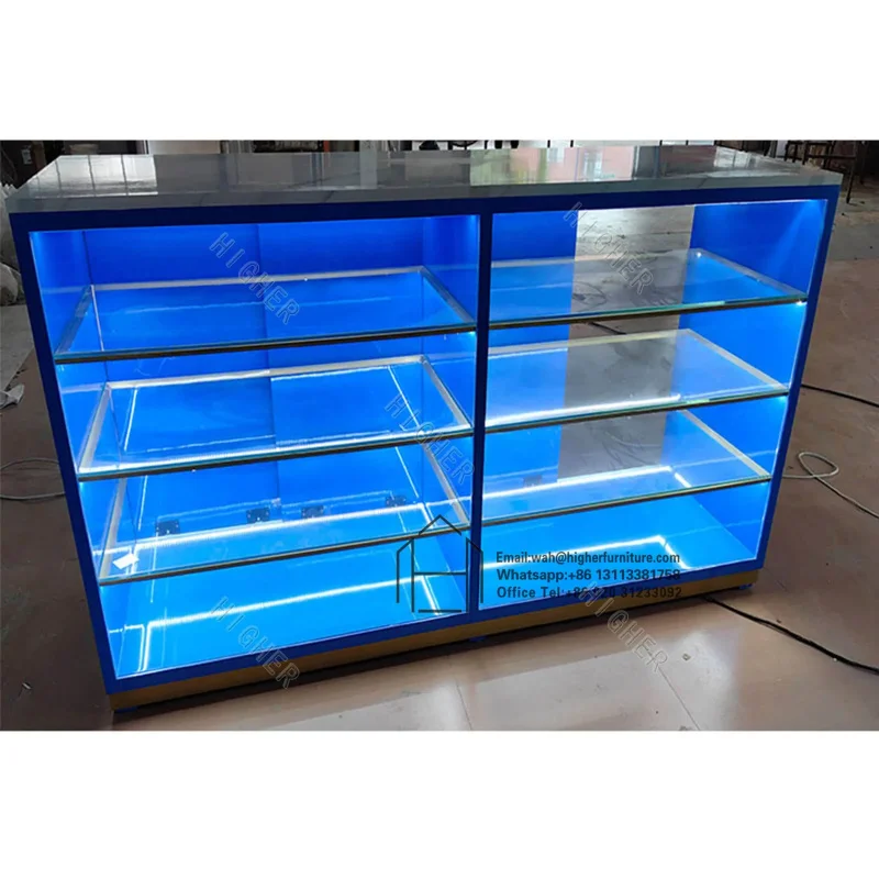 custom.Customized Aluminium Glass Showcase Design Lockable Aluminum Frame Glass Display Cabinet Glass Display Counter Sale