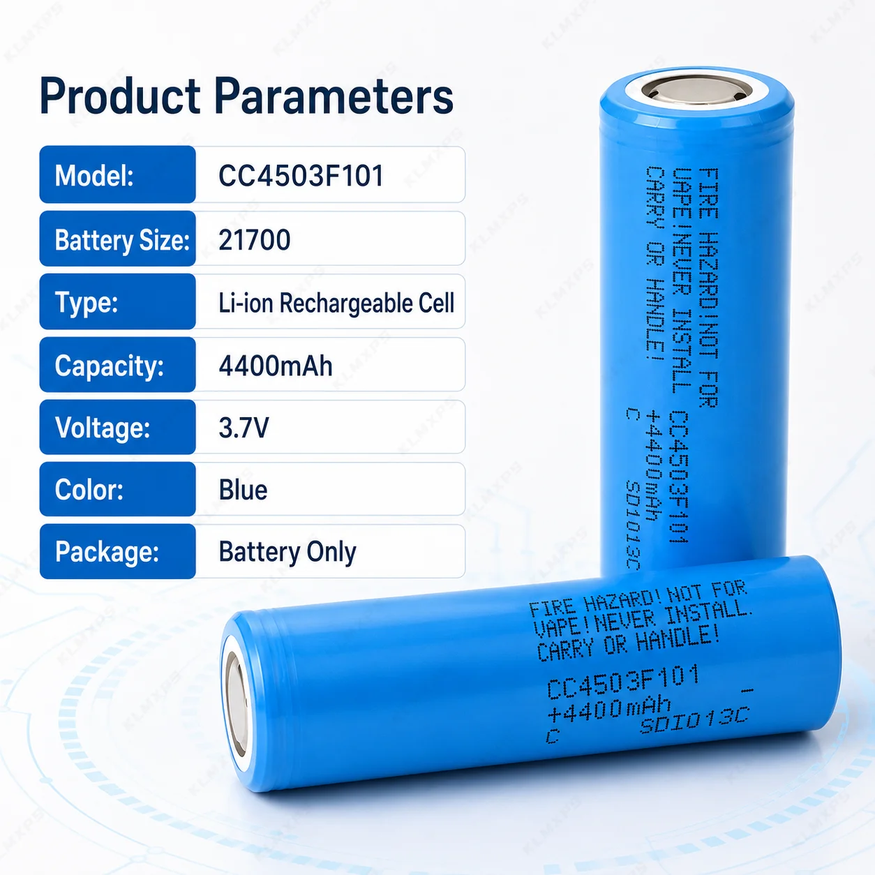 CC4503F101 21700 3.7V 4500mAh 45T Lithium Cell for DIY Battery Pack Flashlight Power Tools