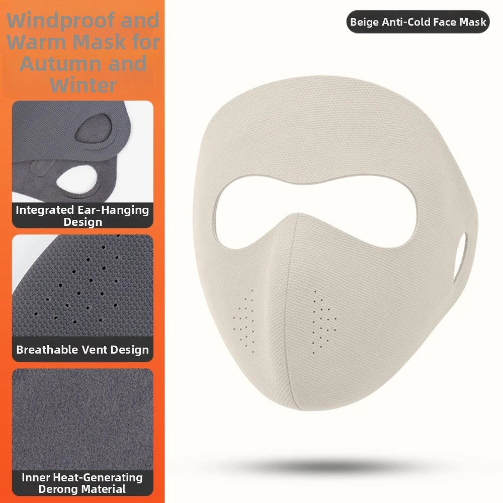 Fish-Bone Support Thermal Face Mask Anti-Collapse Design Soft Material Cold-Resistant Mask Dralon Fabric Warm Lining
