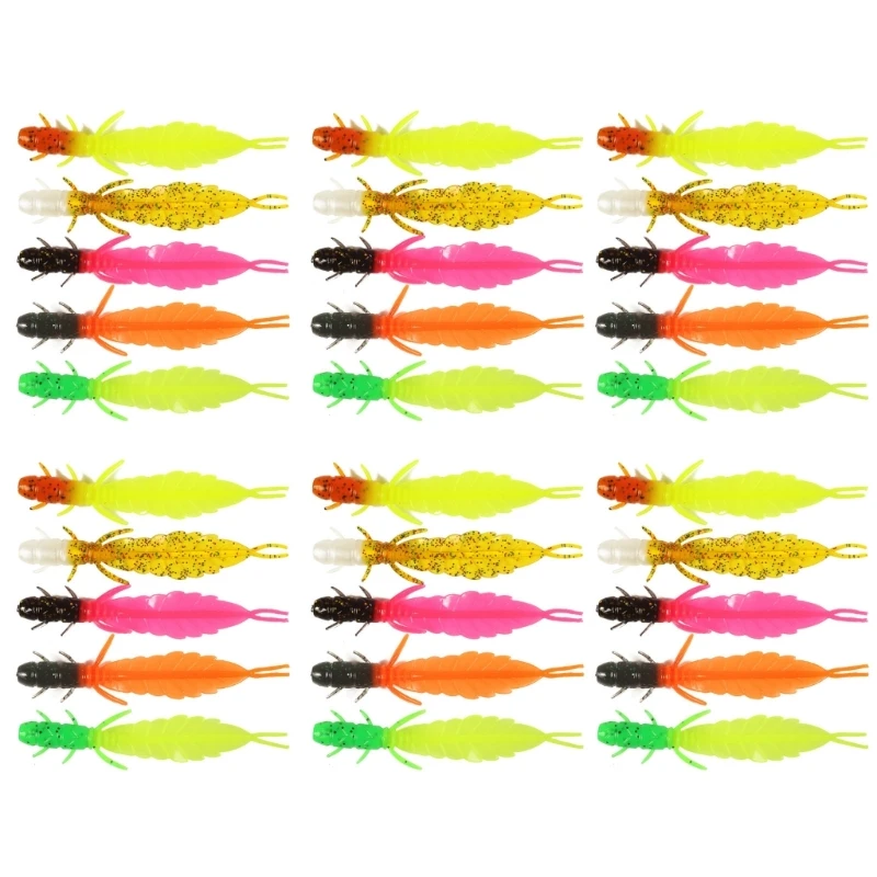 

30Pcs Artificial Lures Topwaters Swimming Lures Silicone Worm Swimbaits Baits